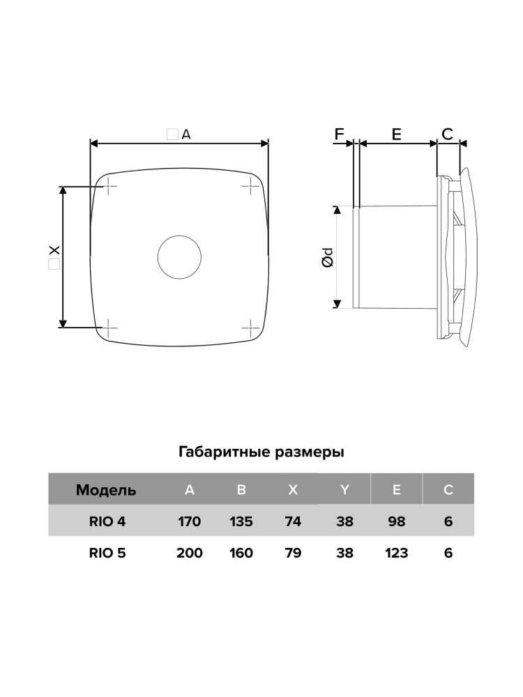 Вентилятор накладной RIO D100 обратный клапан MRH DICITI
